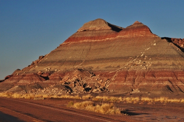 The teepees section at sunset